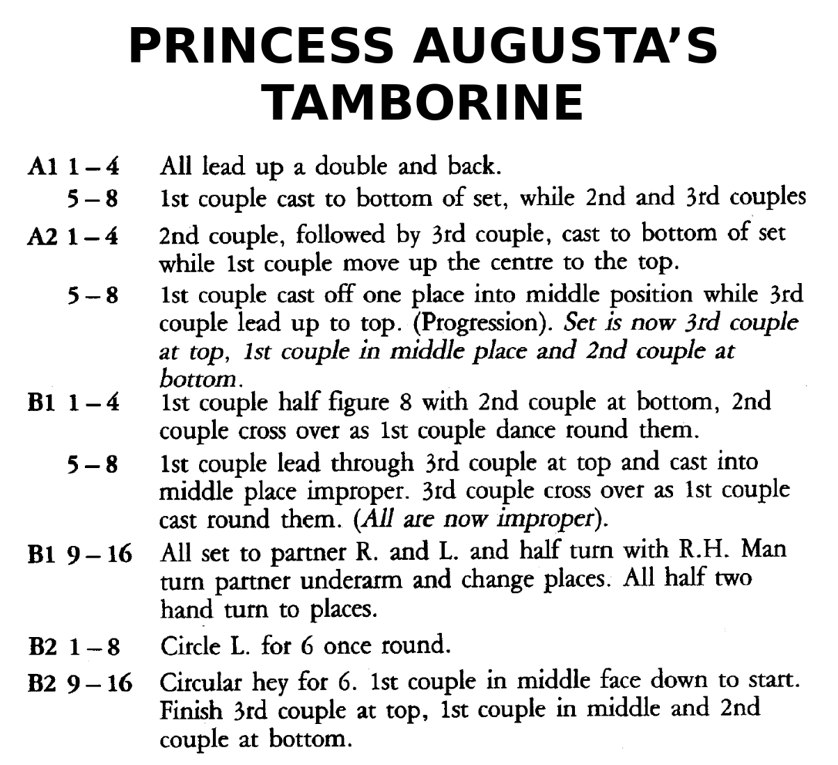 Prince Augusta's Tamborine (dance)