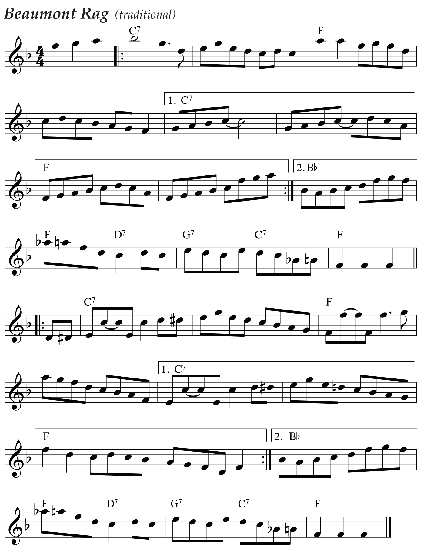 Beamont Rag tune (traditional)