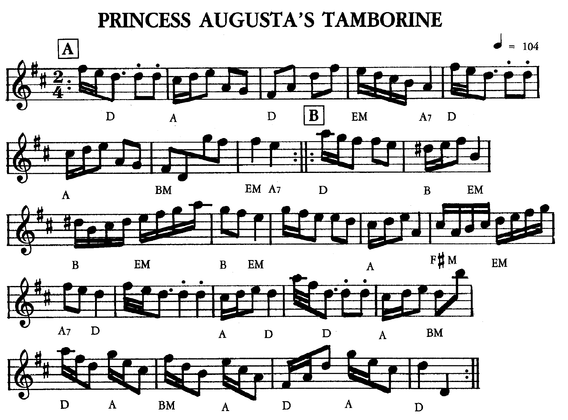 Prince Augusta's Tamborine (music)