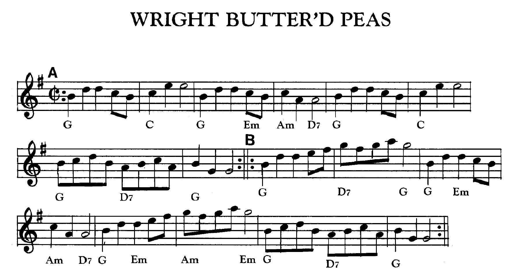Wright Butter'd Peas (music)